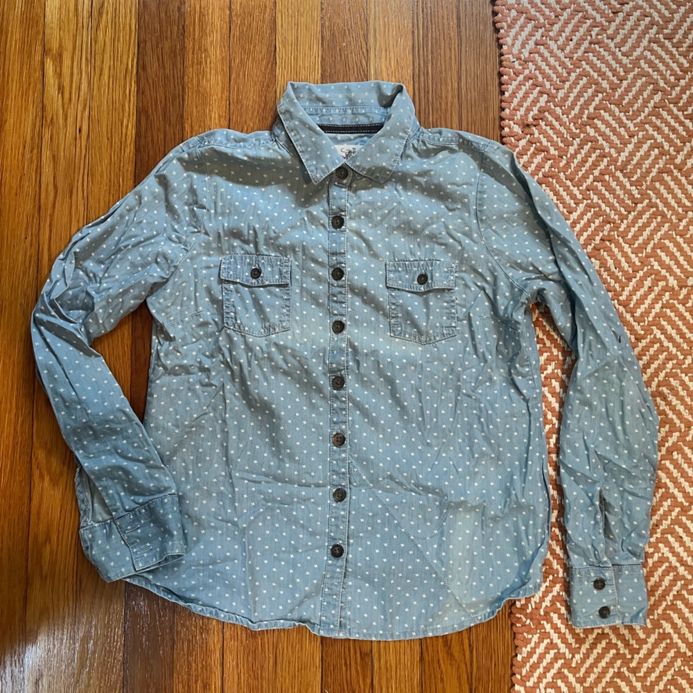 Chambray denim button down